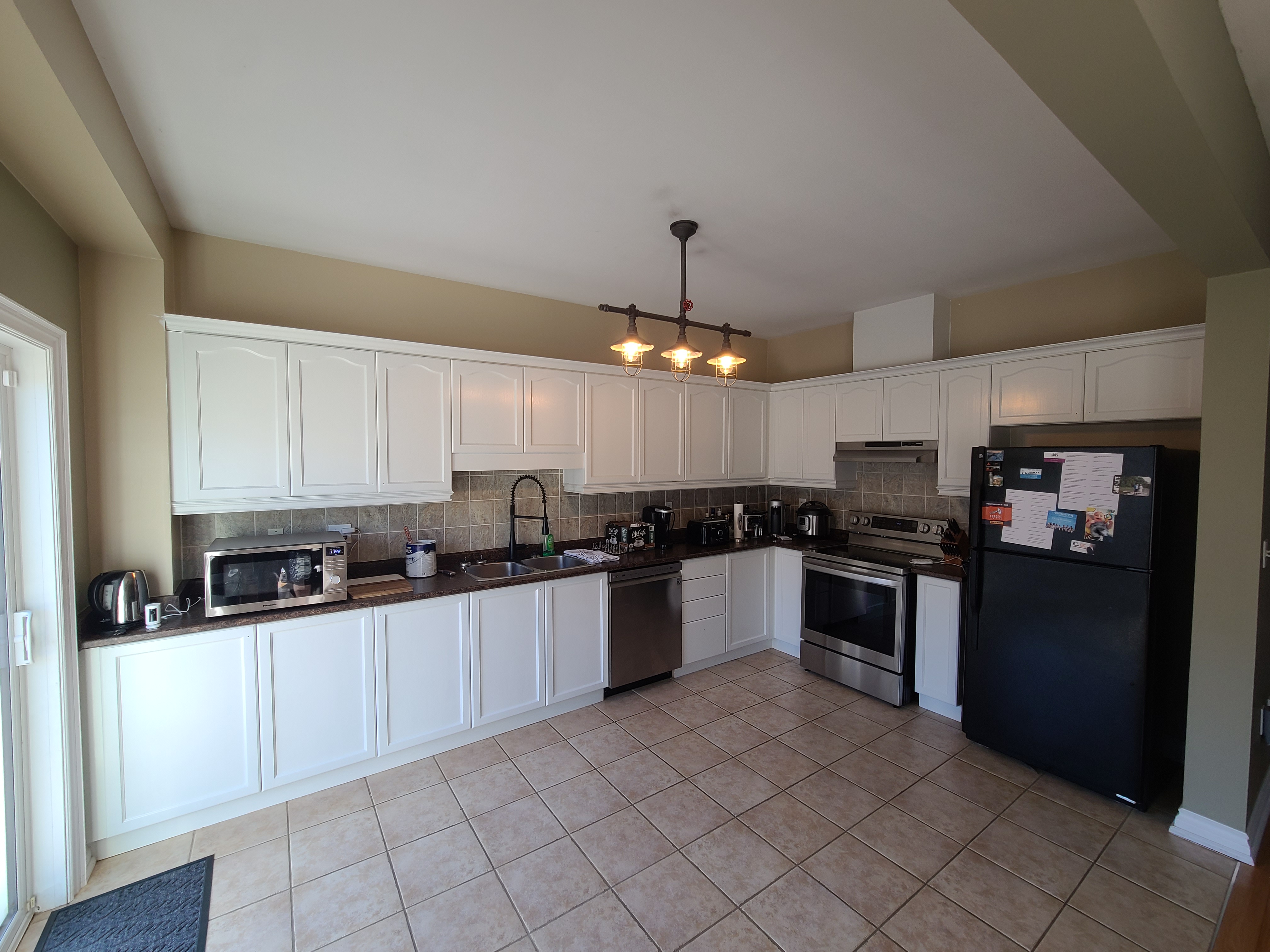 freshly painted cupboards in white