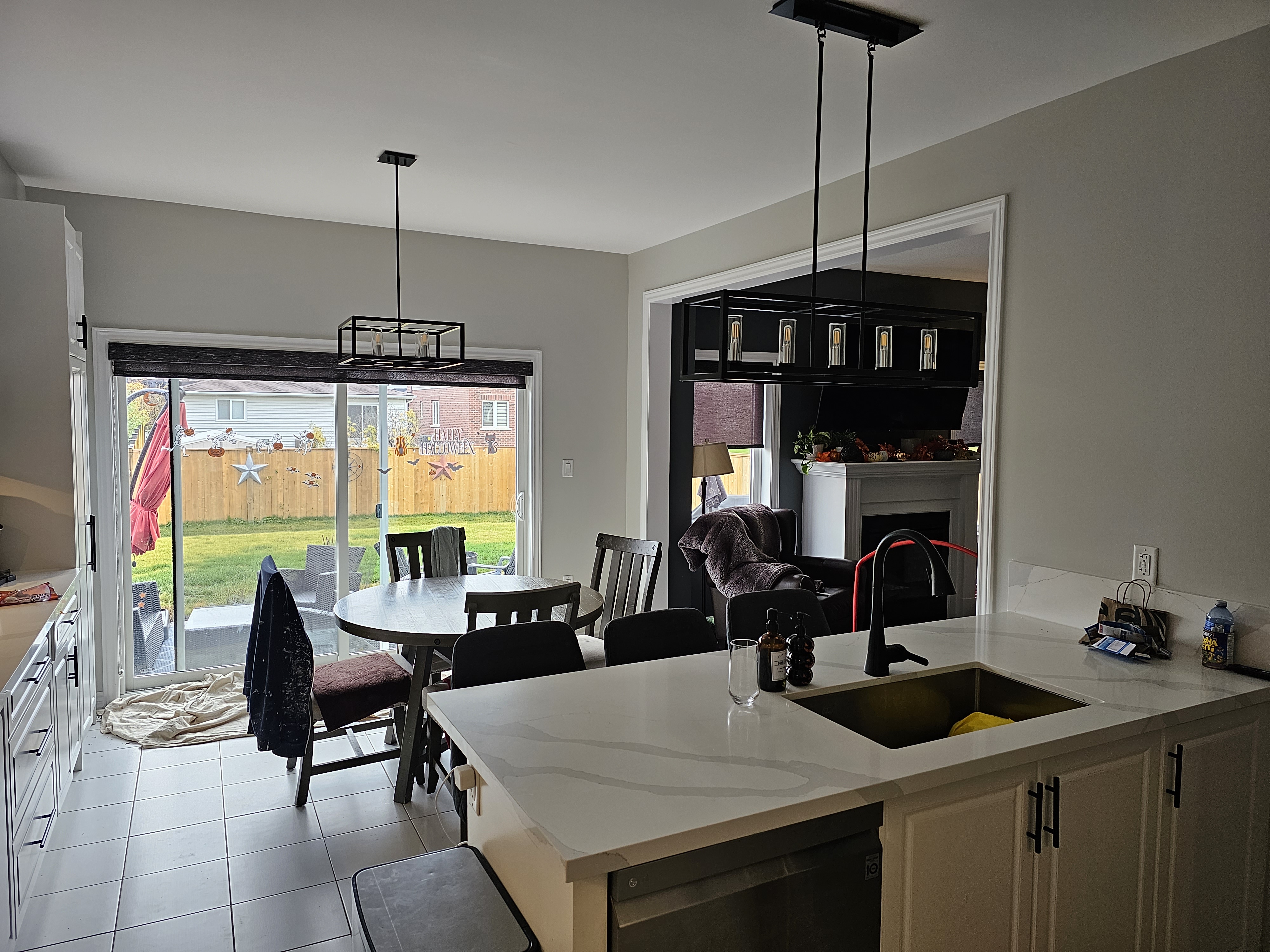 FReshly painted kitchen in gray